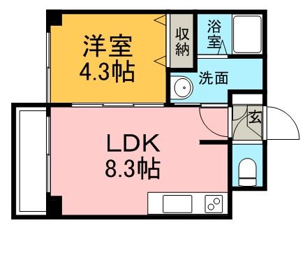 クラッセ北大通Ⅲ(1LDK/7階)の間取り写真