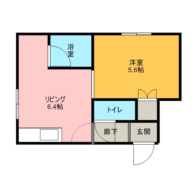 ラパン・アジールA(1DK/4階)の間取り写真