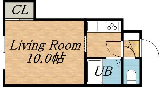 T・HOUSE(1K/4階)の間取り写真