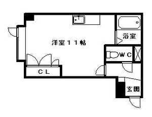 南麻生1(ワンルーム/2階)の間取り写真