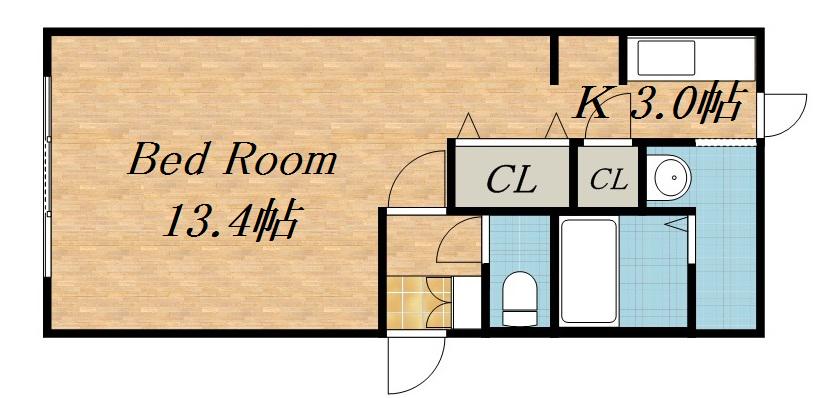 麻生アクアリオ(1K/4階)の間取り写真