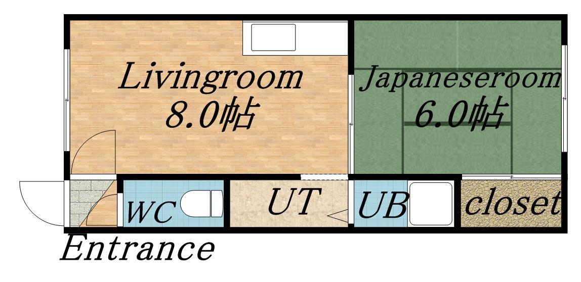 コーポ道下(1LDK/2階)の間取り写真