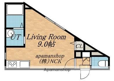 ミリオネールⅡ(ワンルーム/4階)の間取り写真
