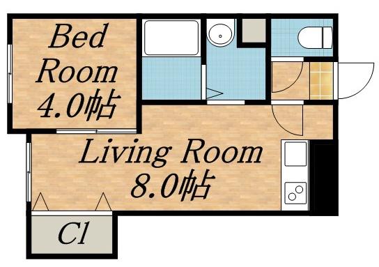 ブローニュ24(1LDK/3階)の間取り写真