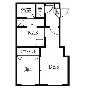 ブランノワールインセンス(1DK/3階)の間取り写真