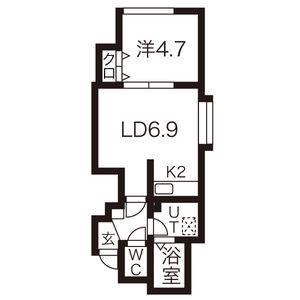 フェリスファミリアIII(1DK/3階)の間取り写真