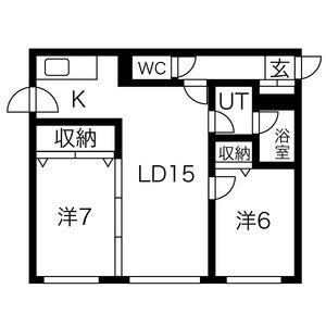 ブライトン壱番館(2LDK/2階)の間取り写真