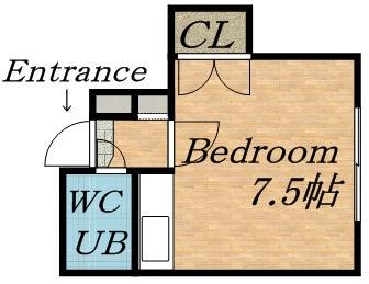 シャトレ麻生(ワンルーム/4階)の間取り写真