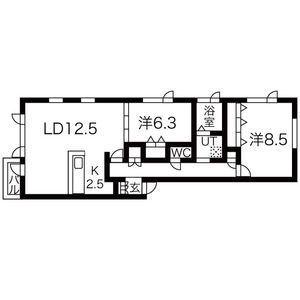 プランドール西宮の沢(2LDK/2階)の間取り写真