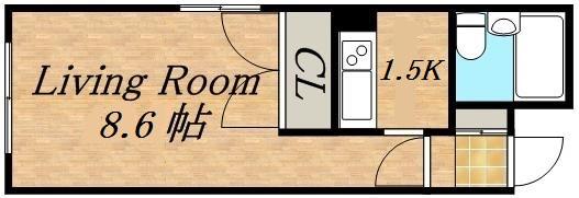 コンセプト21(1K/3階)の間取り写真