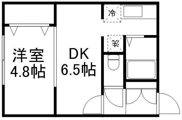 LACELLE(1DK/4階)の間取り写真