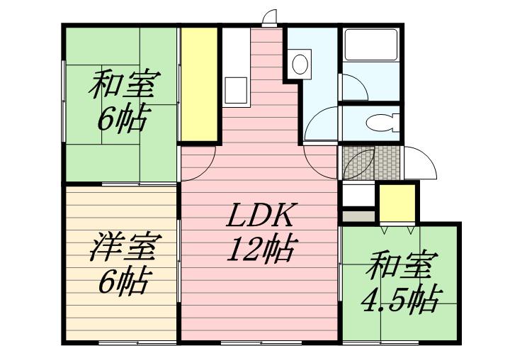 メイユールトータスA(3LDK/1階)の間取り写真