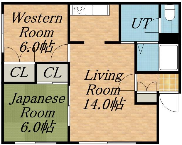 ハイツコロナード3(2LDK/1階)の間取り写真