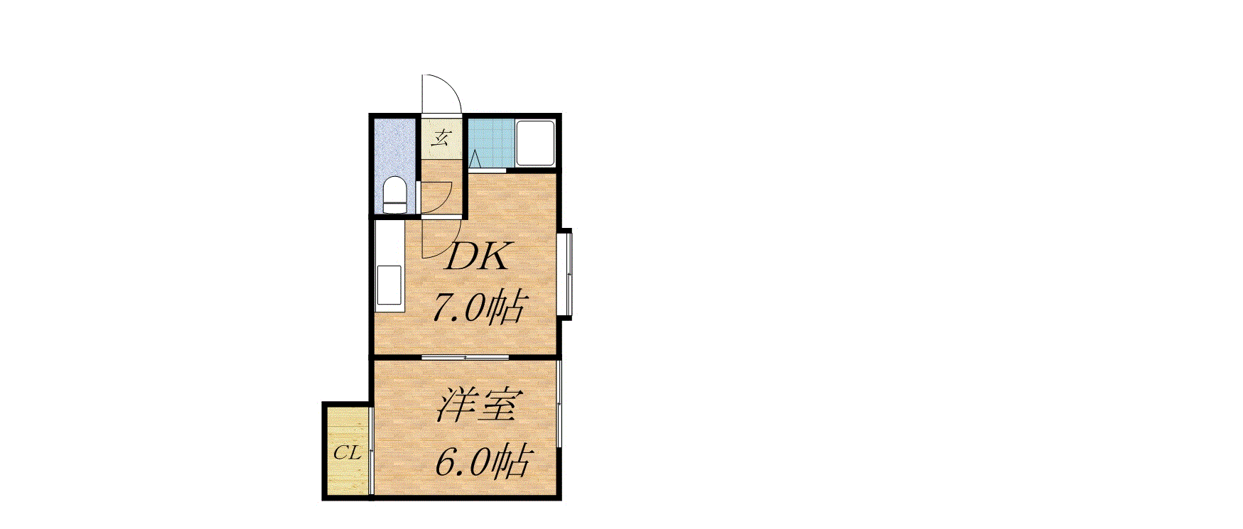 ルミエールエイト(1DK/2階)の間取り写真