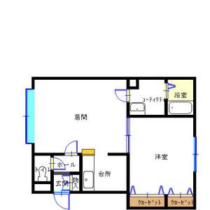 ル・シフォン(1LDK/1階)の間取り写真