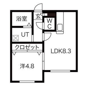 ING発寒南(1LDK/2階)の間取り写真