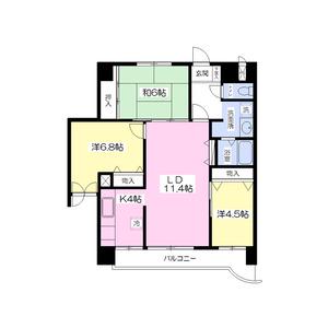 ラ・ヴェルト円山(3LDK/5階)の間取り写真