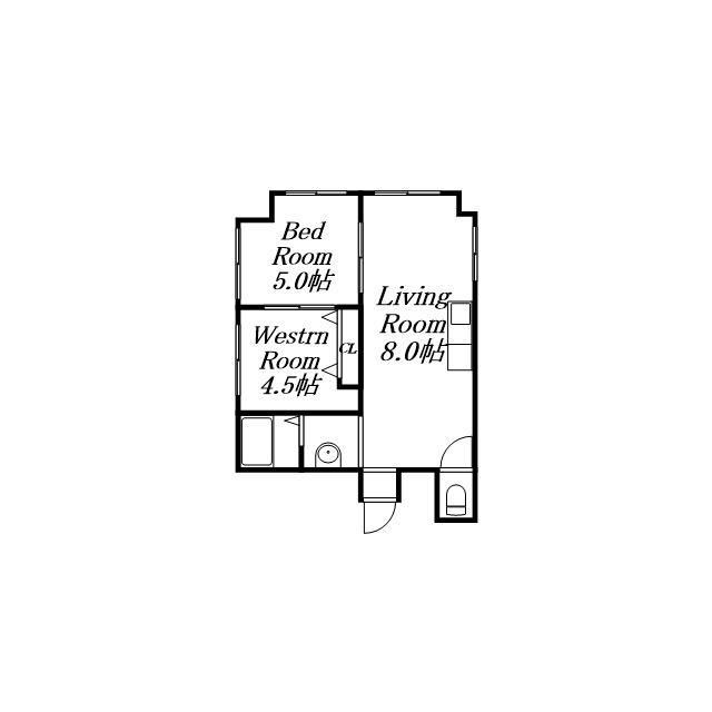 コーポサザン(2LDK/2階)の間取り写真