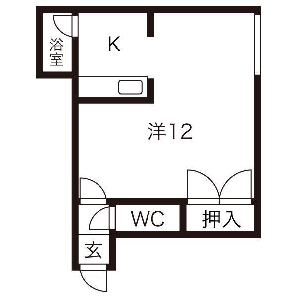 ステージイン西町(1K/2階)の間取り写真
