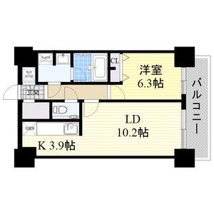 Dグラフォート札幌ステーションタワー(1LDK/9階)の間取り写真