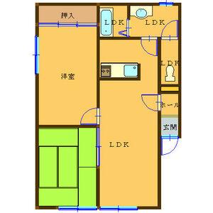 しらかばハイツ(2LDK/2階)の間取り写真