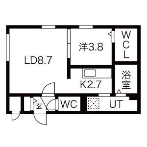 ROCA HASSAMU(1LDK/1階)の間取り写真