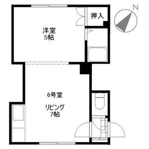 川瀬マンション(1DK/2階)の間取り写真