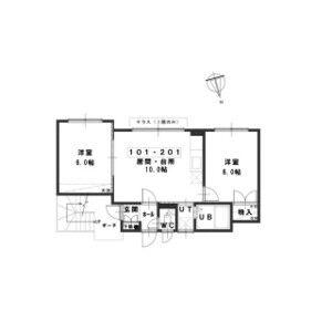 ルミエール93(2LDK/2階)の間取り写真