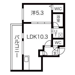 センティール手稲本町(1LDK/2階)の間取り写真