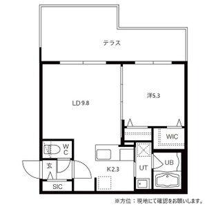 ブロッサムガーデン(1LDK/1階)の間取り写真