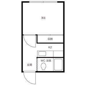 大畠ハイツ(1K/3階)の間取り写真