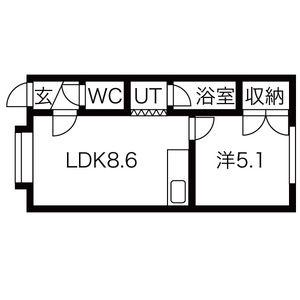 稲穂アパートメント(1DK/3階)の間取り写真