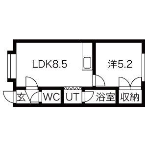 稲穂アパートメント(1DK/2階)の間取り写真