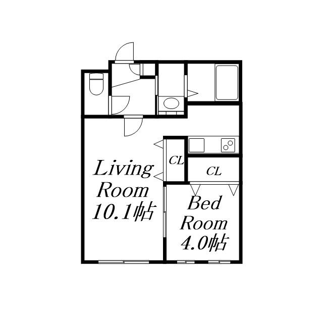 GARDEN STONE 西野(1LDK/3階)の間取り写真