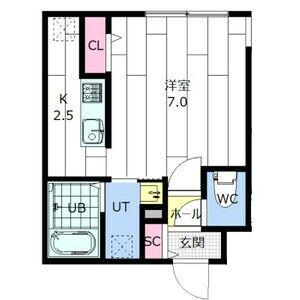 INFINITO麻生ステーション(1K/3階)の間取り写真