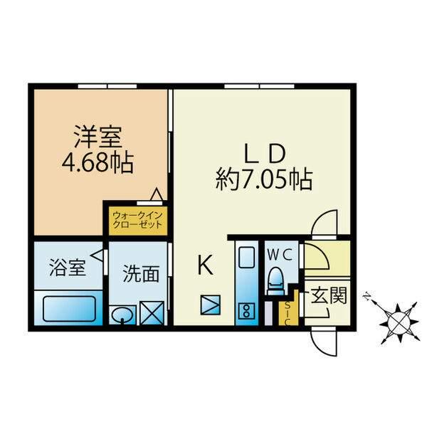 プレドニア琴似(1LDK/4階)の間取り写真