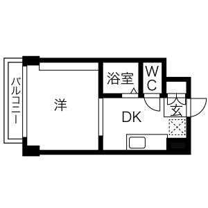 リラハイツ北14条(1K/5階)の間取り写真