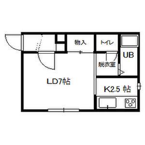 グランヒル発寒 A棟(1K/2階)の間取り写真