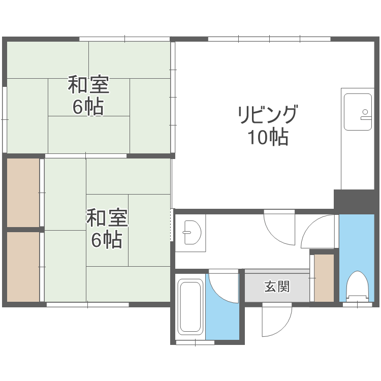大森マンション(2LDK/2階)の間取り写真