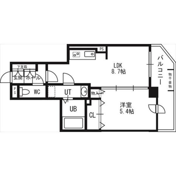レジェンドコート琴似(1LDK/5階)の間取り写真