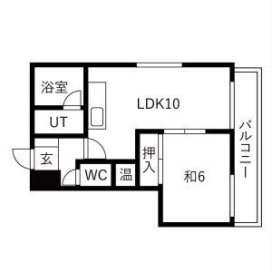 アルファスクエア麻生(1LDK/4階)の間取り写真