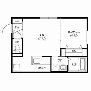 シティアヴェニュー発寒(1LDK/4階)の間取り写真