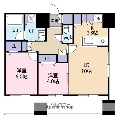 MJ SQUARE KOTONI(2LDK/4階)の間取り写真
