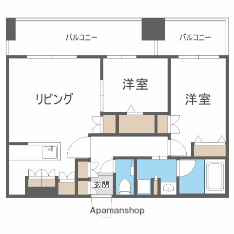 MJ SQUARE KOTONI(2LDK/3階)の間取り写真