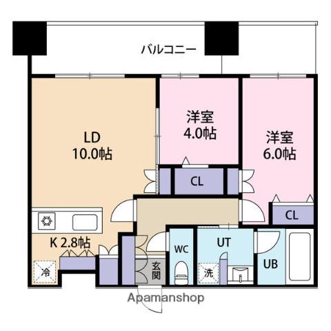 MJ SQUARE KOTONI(2LDK/8階)の間取り写真
