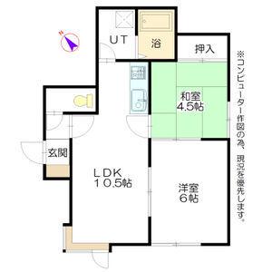 メゾンドサカエⅡ(2LDK/1階)の間取り写真