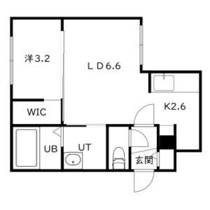 MODERNO HASSAMU(1LDK/2階)の間取り写真