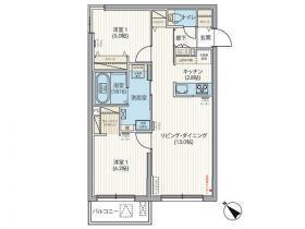 エフュート二十四軒(2LDK/1階)の間取り写真