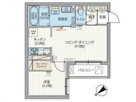 エフュート二十四軒(1LDK/1階)の間取り写真