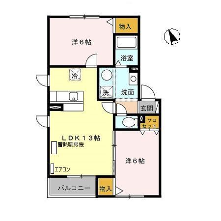 アメージングエステートI(2LDK/1階)の間取り写真